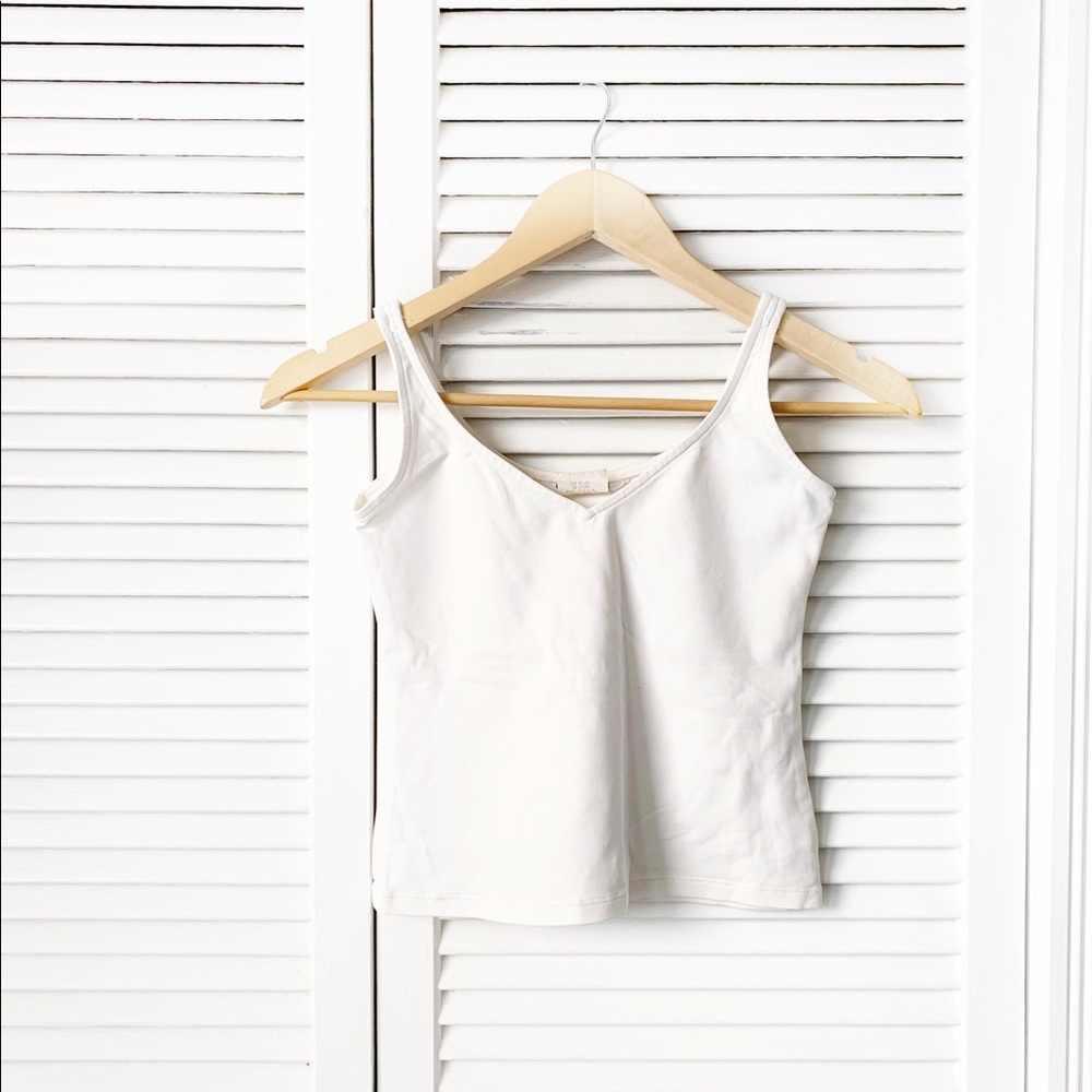 Casadei White V-Neck Crop Tank Top NWOT